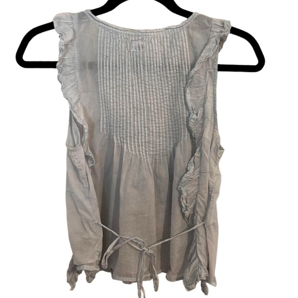 Aritzia Wilfred La Boheme Delacroix Tank- Ruffled, Pintuck Tank Top- Light Blue - Picture 9 of 14